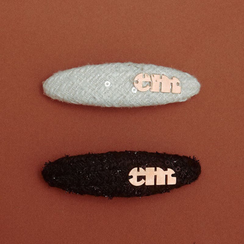 Elizabeth Moments Elfenbein Oval Einfache Tweed Haarspange