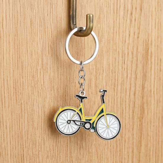 Vintage Fahrradschlüsselanhänger - Zinklegierung Mini-Fahrrad mit Tropfenmalerei, Künstlerisches Radfahrergeschenk für Schlüssel & Rucksäcke