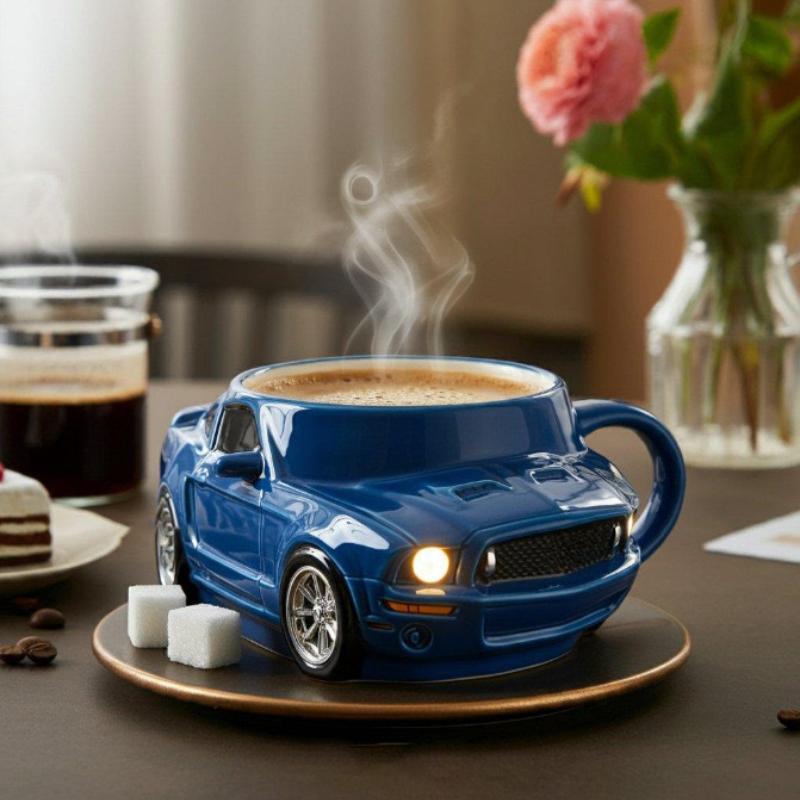 Creative Car Shaped Milk Water Mug Inner Liner Stainless Steel Coffee Cups Household Desktop Crafts Father and Boyfriend Gifts