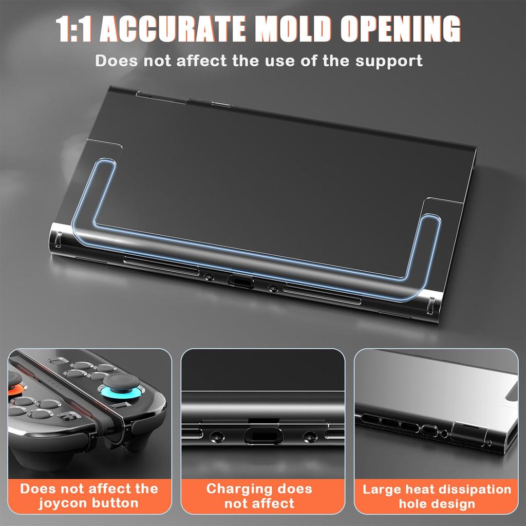 RDFJ Nintendo Switch 2 Clear Full Coverage for Console and Hard Case Case, Joy-Con, Scratch-Resistant