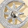 Moon Star Design Brooch Pin for Women, Rhinestones Inlaid Brooch Pin for Dress, Coat, Shawl, Zinc Alloy Badge for Mother, Wedding