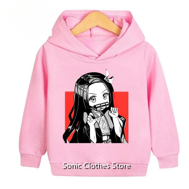 Anime Demon Slayer Hanorace pentru Copii Casual Fete Băieți 3-12 Ani Copii Palton Negru Primăvară Toamnă Modă Hanorace Costum