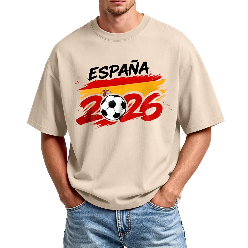 Men's Printed Round Neck T-Shirt Casual Sports Short-Sleeve Top