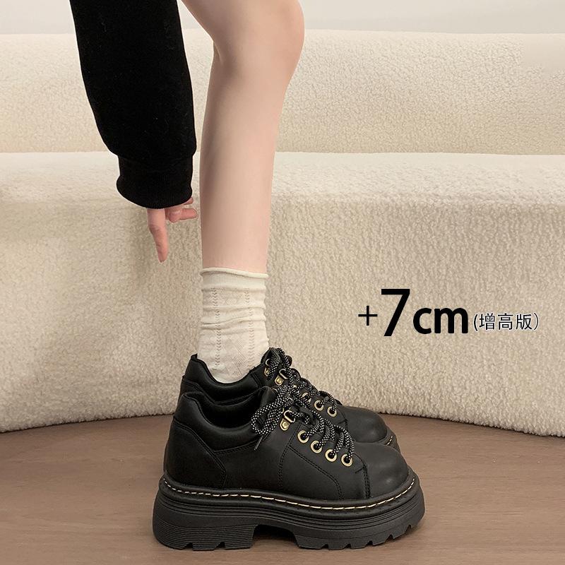 Heightened CM Japanese Small Leather Shoes Autumn New British Style Thick Sole Heightened Retro JK Uniform