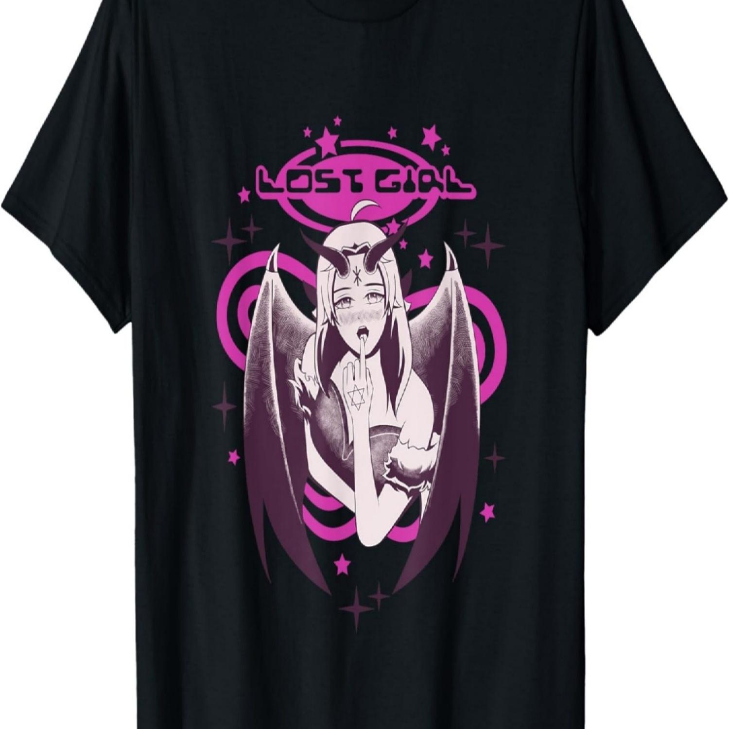 Lost Girl -  Streetwear Anime Girl T-Shirt S чёрный