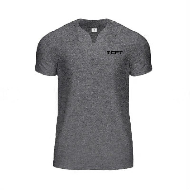 Muscleguys Tricou cu mâneci scurte din bumbac Moda bărbătească Sport ocazional Imbracaminte de vară Cu jumătate de mânecă