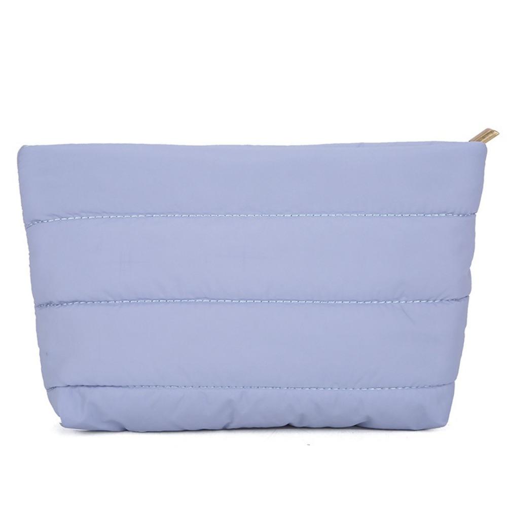 Fashion Quilted Makeup Bag Puffy Padded Large Capacity Travel Toiletry Bag Zipper Solid Color Women Cosmetic Organizer Bag