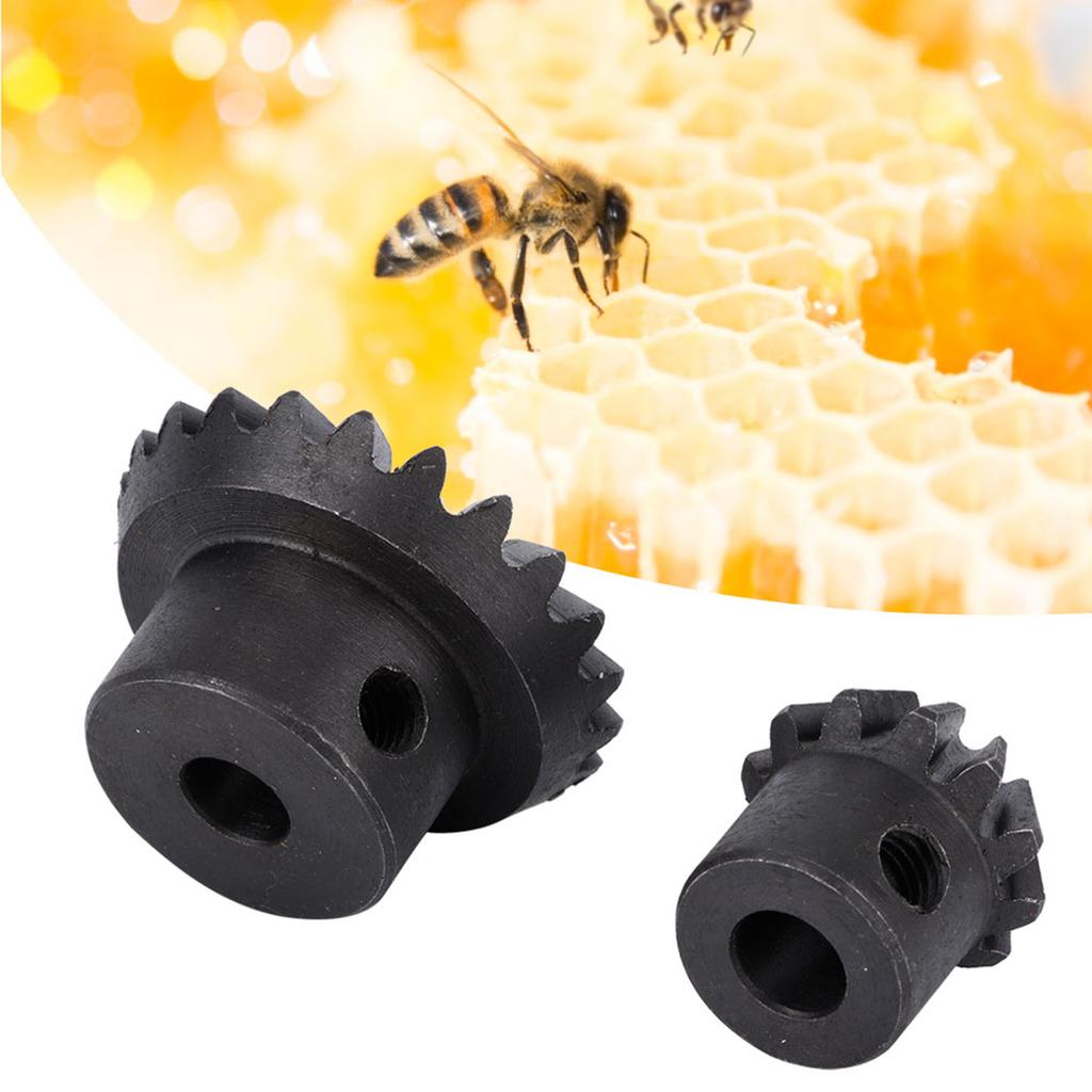 2pcs Black High Grade Steel Beekeeping Extractor Gear Essential for Beekeepers, Honey Tool, Special Product with No Honey Stick