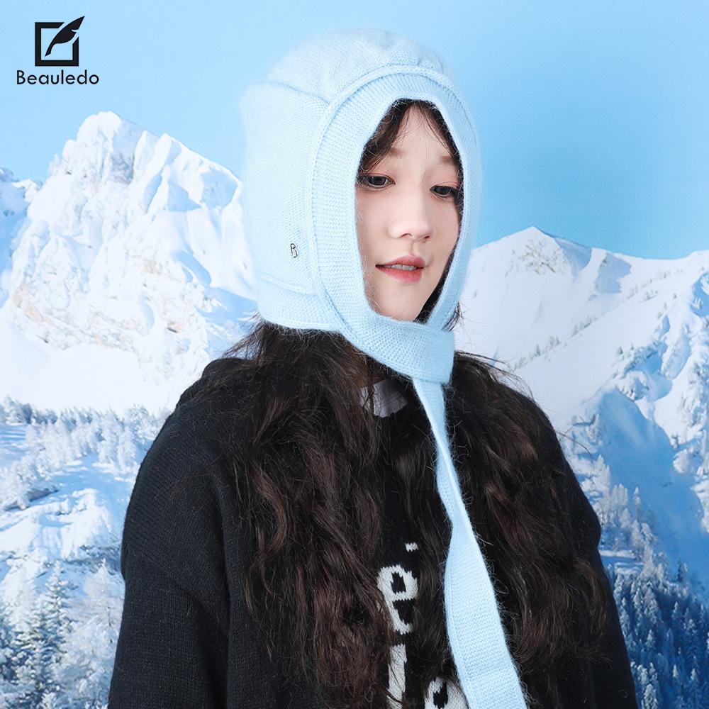 Snowy Atmosphere Knitted Raffa Hat Winter Ear Protection Cute Pullover Hat Versatile Warm Hat