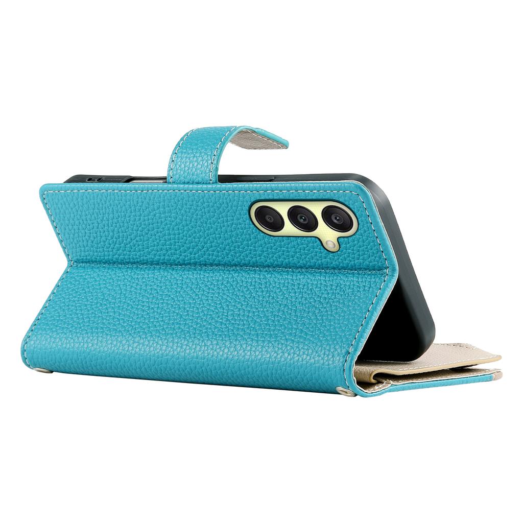 For Samsung Galaxy A26 5G Case Zipper Wallet Color Splicing Leather Flip Phone Cover with Straps