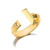 Unisex Retro 18k Gold Stainless Steel Open Cross Ring
