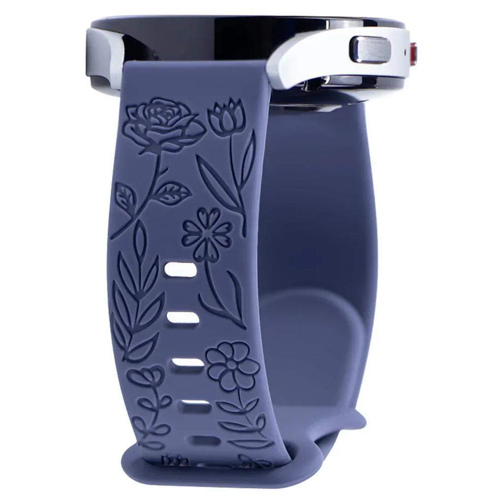 18mm 20mm 22mm Rose Engrave Band for Samsung Galaxy Watch 654 40mm 44mm Gear S3 Silicone Cute Strap Classic 43mm 45mm Active 2