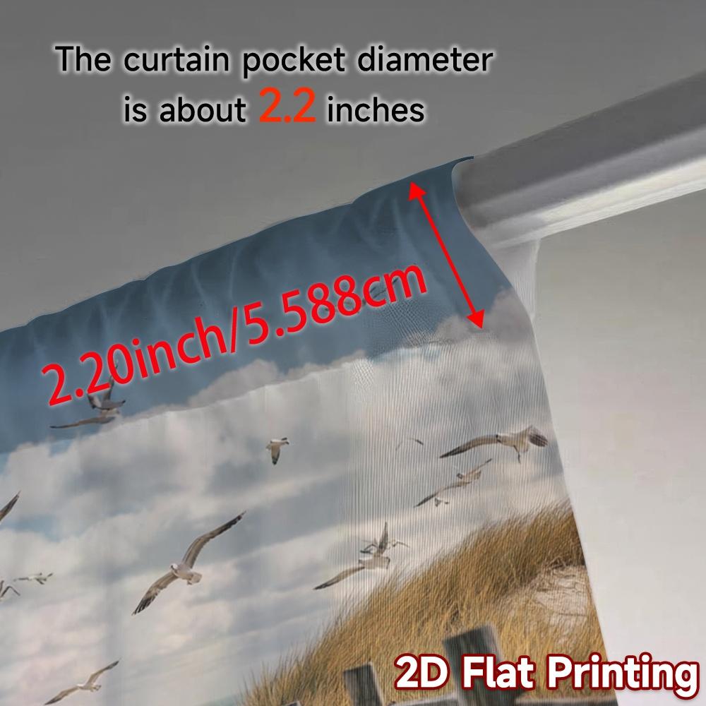Set Of 2 Flat Printing Curtains Without Rod Seagulls Path Popular Curtain Cloth Durable Polyester Fabric Gifts