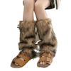 Fuzzy Leg Warmers Women Retro Shaggy Leg Warmers Winter Faux Fur Plush Calf Warmers Furry Shoe Cuff Covers for Dating Party Street Wear