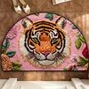 Tiger Half Round Entry Door Mat Entryway Bathroom Decoration Anti Slip Artist Floor Mat Home Decoration