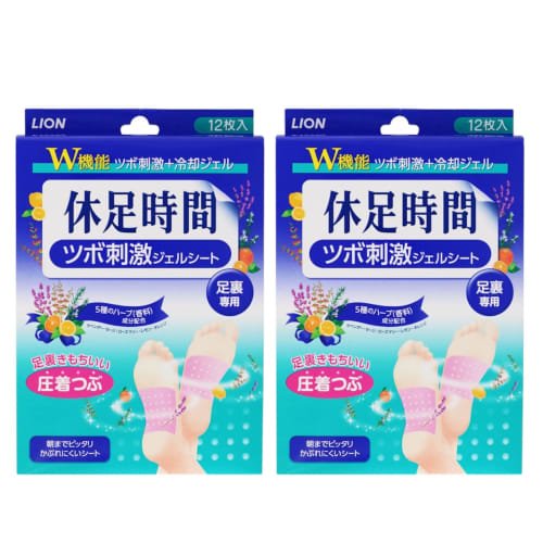 

Trending on social media! Kyusoku Jikan Acupressure Gel Sheets, 12 sheets (4 sheets x 3 packs) x 2 boxes, for foot care