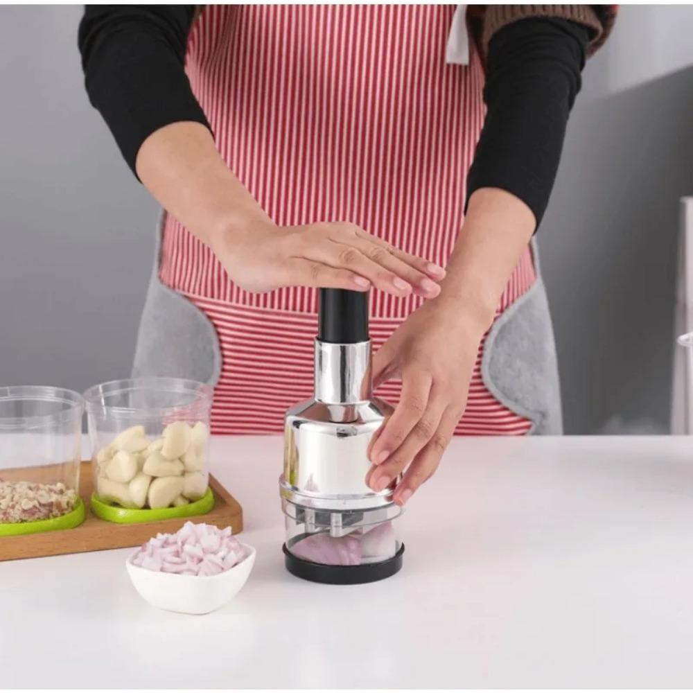 Hot Kitchen Magic Onion Chopper Vegetable and Fruit Salad Onion and Garlic Food Stainless Steel Handheld Chopper Slicer Peeler Vegetable Cutter