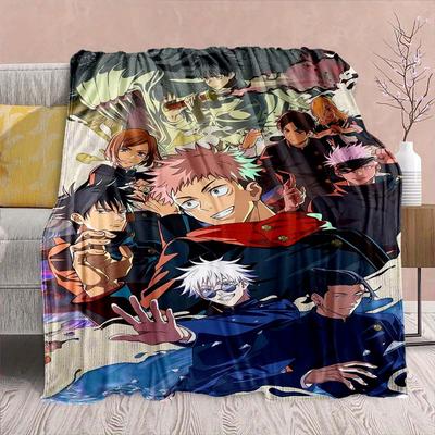 Jujutsu Kaisen Anime Flannel Blanket - Soft Warm Perfect for Sofa, Bedding Camping Travel Office Home Decor