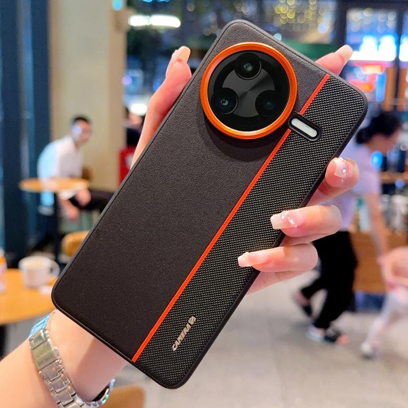 For Redmi K80 K80 Pro Plated PC Large Hole Triple Color Metal Lens Ring Anti Fingerprint Anti-Drop Phone Case