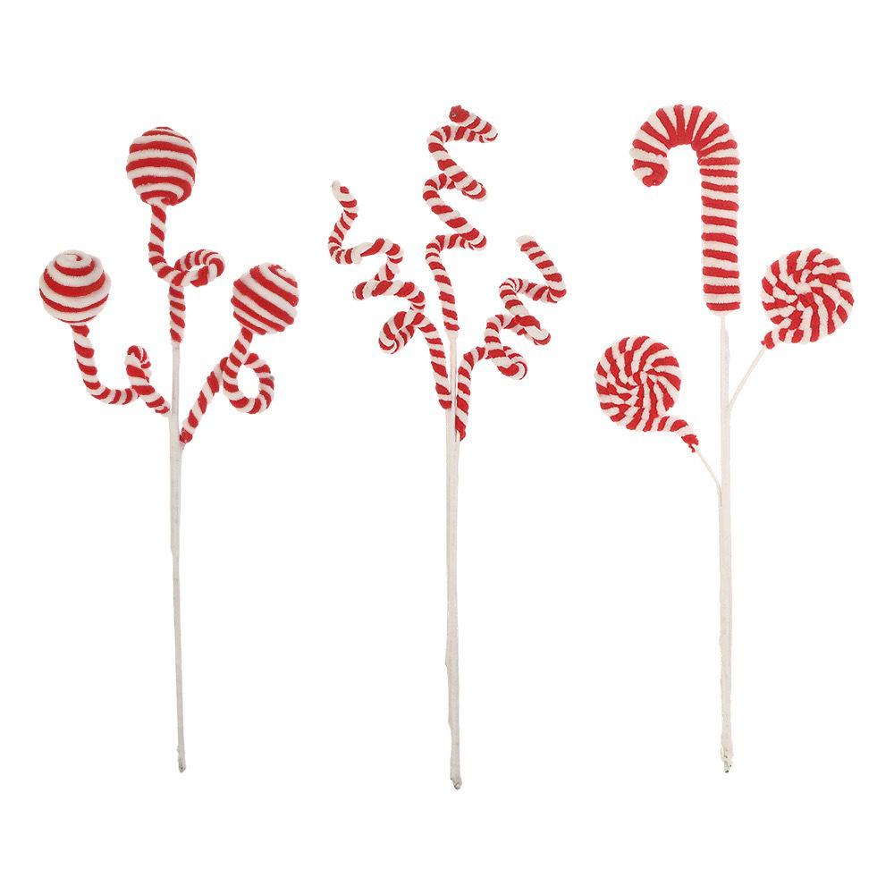 Plush Christmas Lollipop Sticks - Handmade Pipe Cleaner Tree Ornaments Lollipop Long Branch