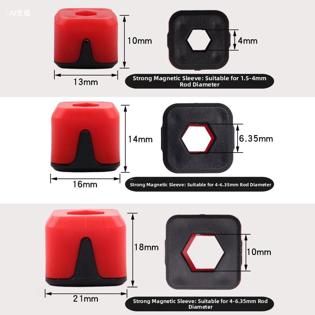 1.5-10mm Screwdriver Magnetizer Ring Hex Keys Red Magnetic Screwdriver Bits Quick Magnetizing Device Household Tool