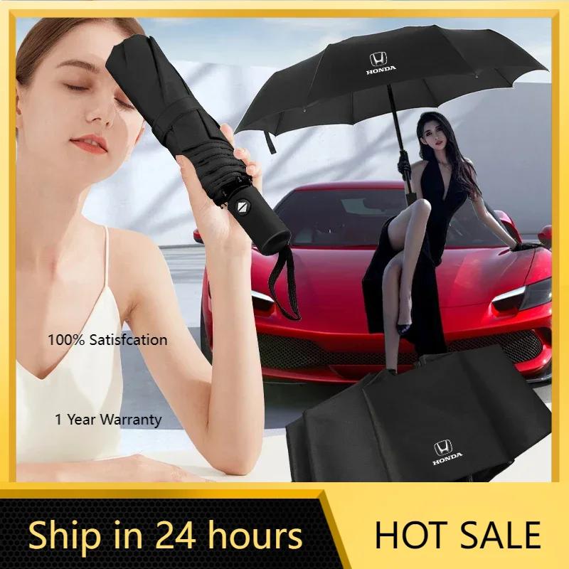For Honda Car Styling Car Logo Business Umbrella Windproof Automatic Threefolding Umbrella For Honda Civic Accord Crider City In