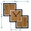Triple wall clock 58cm black wooden