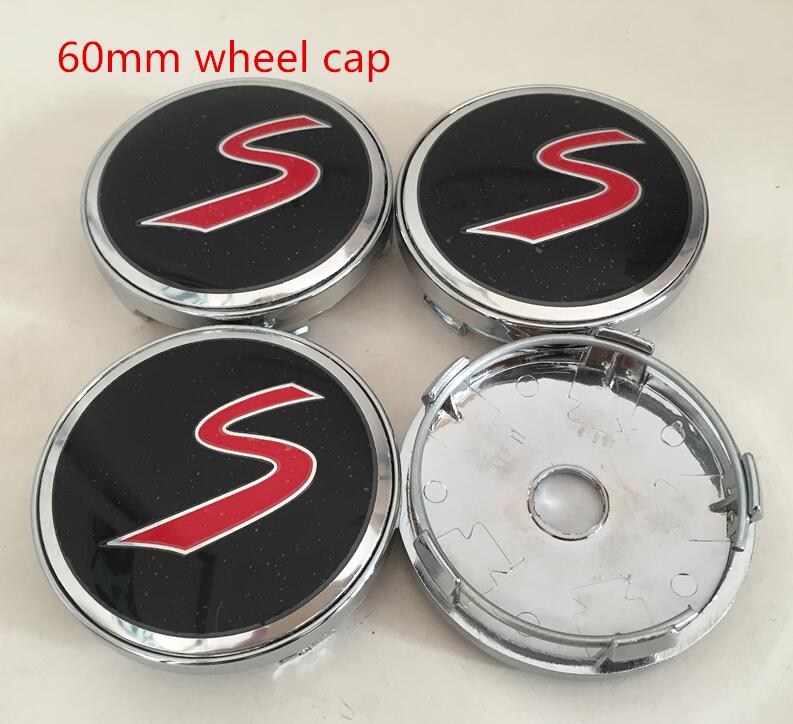 4pcs 56mm 60mm forMINI Car emblem Wheel hub Center Cap Badge covers sticker Decal Styling accessories svkjb33