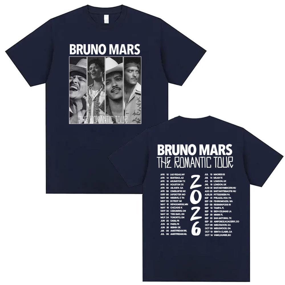 Bruno Mars The RoUnisextic Tour 2026 Print T Shirts Unisexs Clothing Harajuku Gothic T Shirt Fashion Summer ONeck Oversized Tshirts