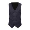 Męska formalna tweedowa dwurzędowa kamizelka Retro dopasowana marynarka garniturowa