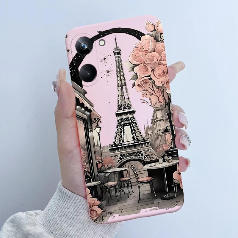 For Realme 10 Pro Phone Case RMX3661 Butterfly Flower Girl Design Soft Silicone TPU Back Housing for Realme 10Pro 5G 2022 Cover
