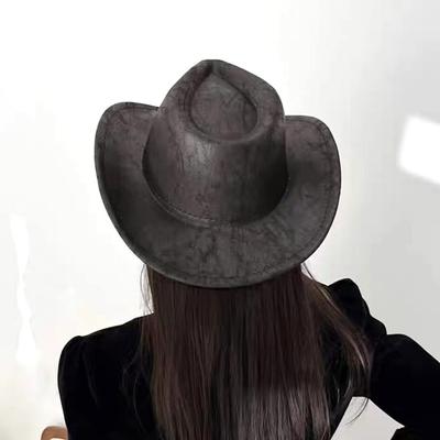 Jazz Hat Western Cowboy Hat Top Hat Unisex Hat Party Vintage Big Eaves Hat