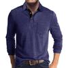 Men's Solid Color Button Lapel Long Sleeve Top Men's Casual Fashion Long Sleeve Top