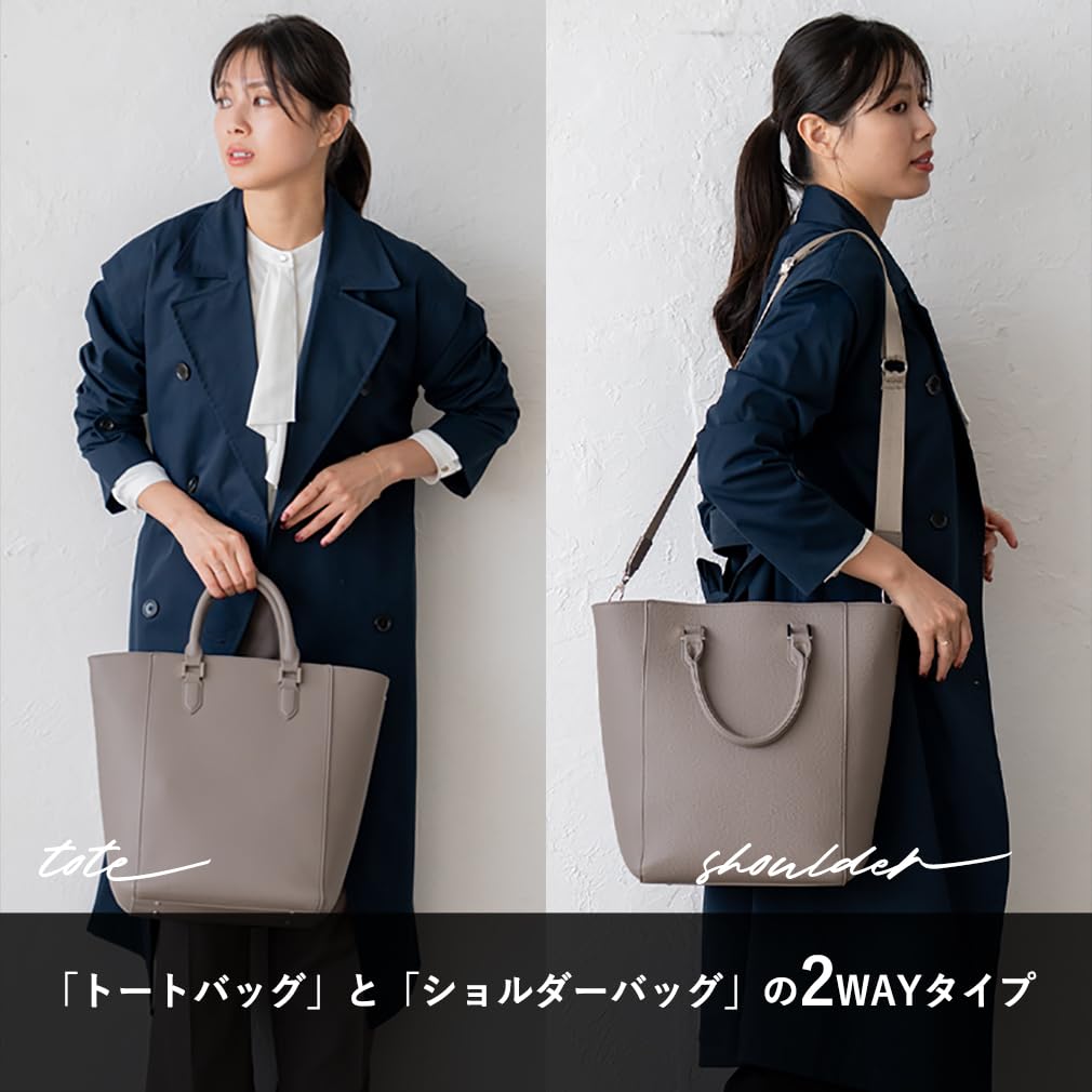 VITAFELICE Damen 2-Wege Vertikale Tote Bag (inb-10184p) (Dunkelgrau)