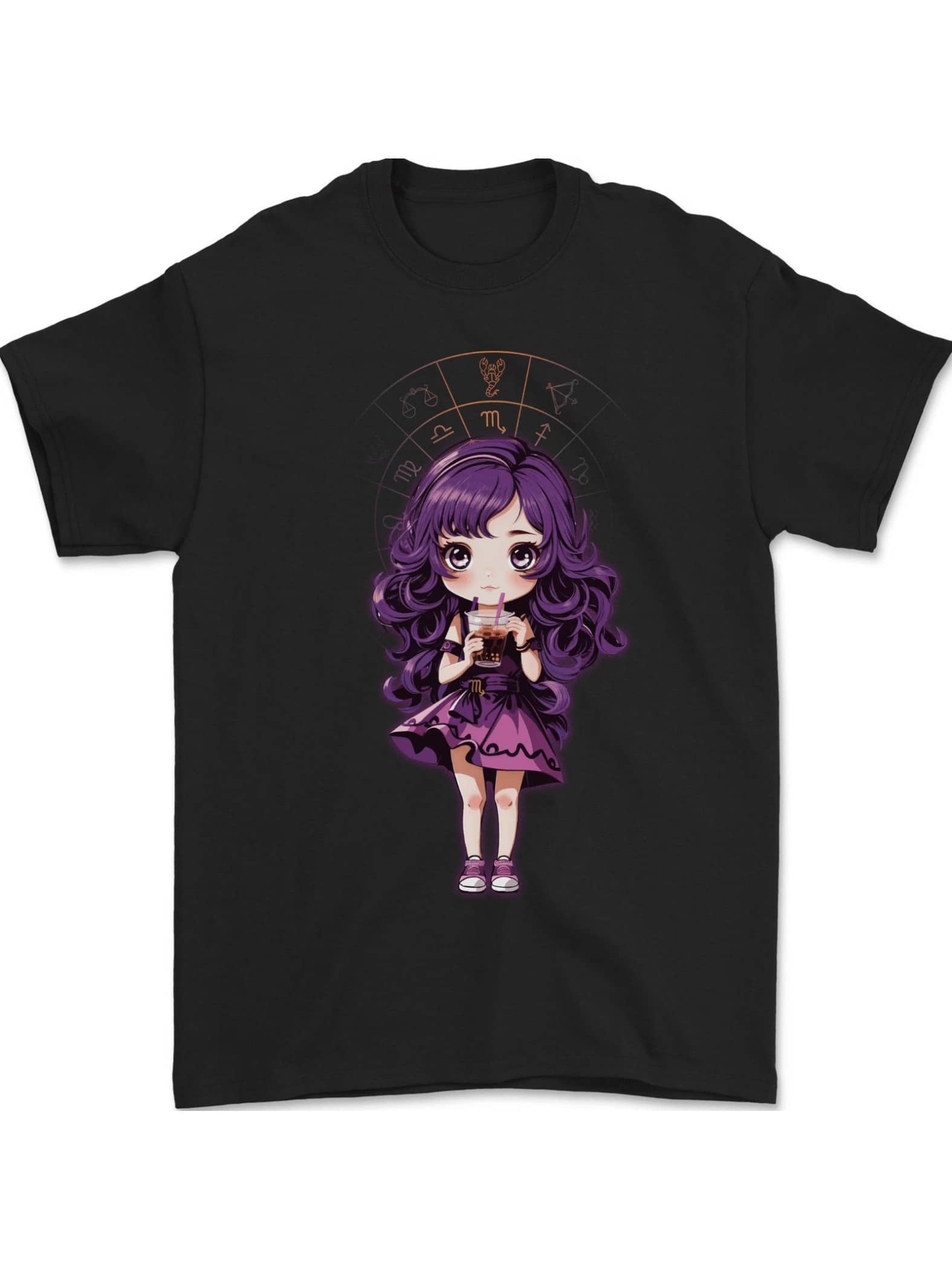 Astrology Scorpio Zodiac Sign Unisexs Casual Round Neck Short Sleeve 100 Cotton TShirt Relaxed Digital S