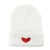 Cross-Border Minimalist Heart Embroidery Knit Beanie Hat