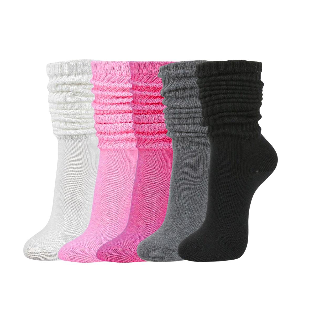 

5 пар женских носков длиной до бедра, теплых и удобных для осени и зимы, дышащих и влагоотводящих One Size