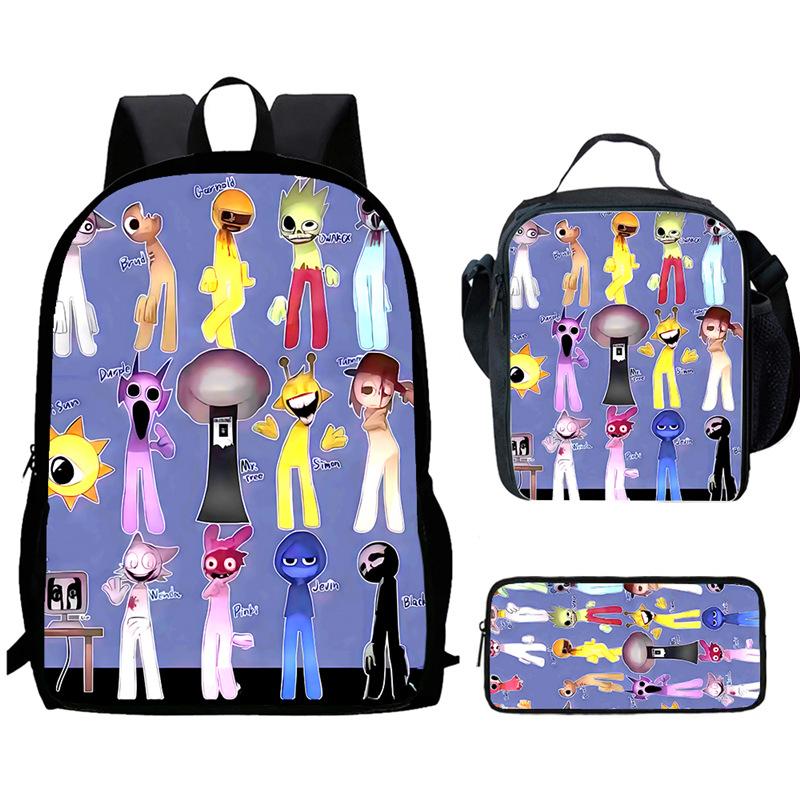 Sprunki Rhythm Box, Game Anime Backpack, Student Schoolbag, Computer Bag