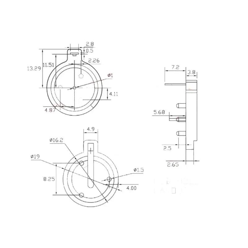Lot 100pcs/Pack BS1620-1 CR1620 CR1616 CR1632 Cell Coin Button Battery Holder 3V CR 1620 1616 1632 Battery Box Socket Case