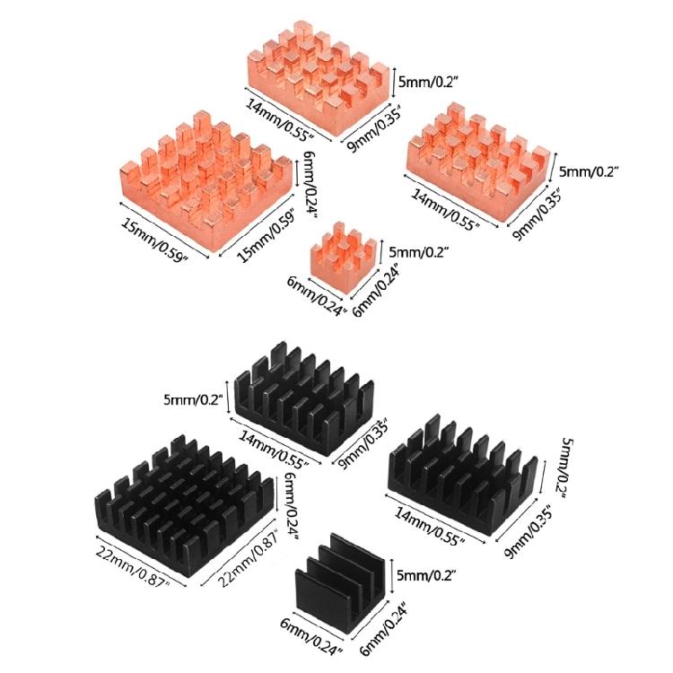 4x Heat Sink Cooling Pad Radiator For OrangePi 5 Cooling Pads Copper / Aluminum