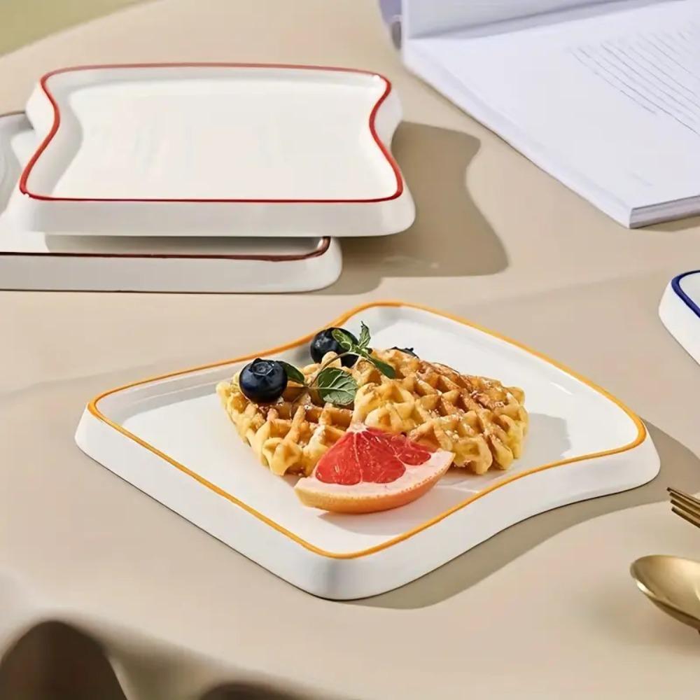 Premium Ceramic Toast Plate Durable Cake Plate Easy Care Steak Plate  Restaurant