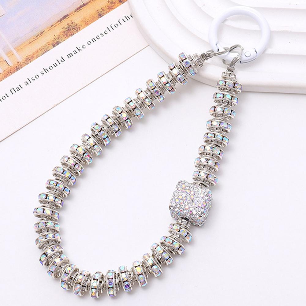 Rhinestone Decor Phone Charm Lanyard Stylish Anti-Lost Cell Phone Case Strap G