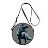 Dinosaur Print Round Shoulder Bag Casual Messenger Bag for Woman Best Gifts 2D Flat Casual Daily Crossbody Bag