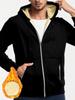 Men's Fleece-Lined Zip-Up Knitted Cardigan - Thickened for Autumn/Winter