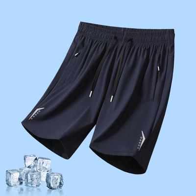 Spor Şort Erkek Yazlık Buz İpek Hızlı Kuruyan Nefes Alabilir Beş Çeyrek Pantolon Fitness Bol Koşu Pantolonu Erkek