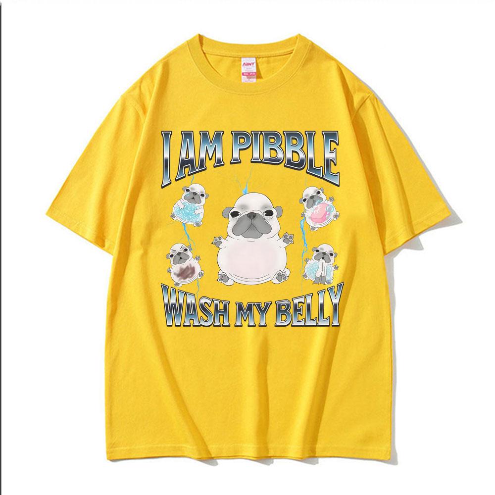 Funny Pibble Dog Meme T Shirt Silly Cute French Bulldog Graphic Tshirts Men Women Fashion Summer Oversized Short Sleeve Tshirt