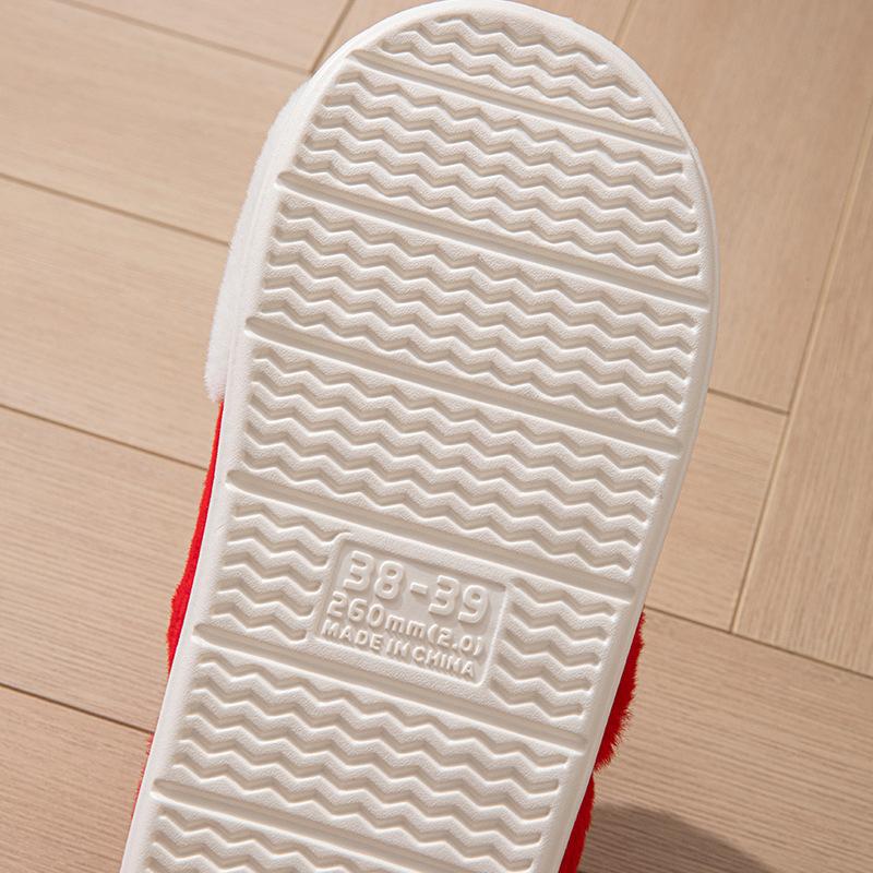 Women's Christmas Fuzzy Home Slippers Closed-back Cozy Faux Fur House Shoes for Women Winter Warm Non-Slip Memory Foam Slippers for Indoor and Outdoor