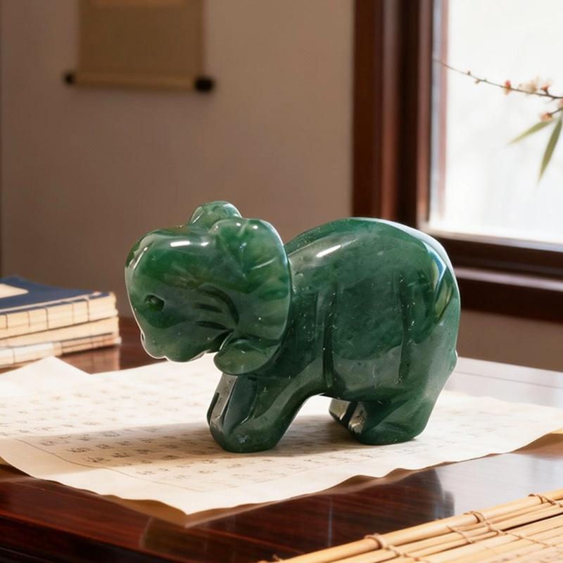 Traditional Chinese Zodiacs Green Aventurine Ornament Carved Crystal Animal Statue For Cultural Home Decors Collectibles