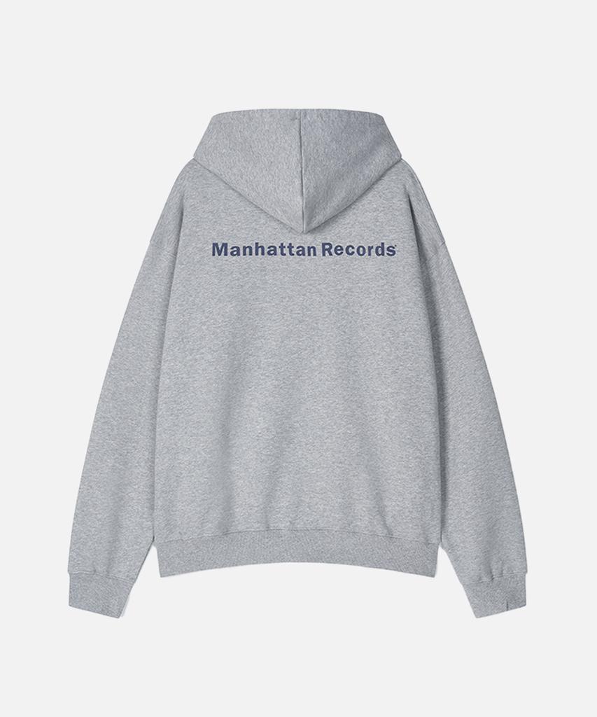 Manhattan Records Classic Logo Zip Up Hoodie - Gray