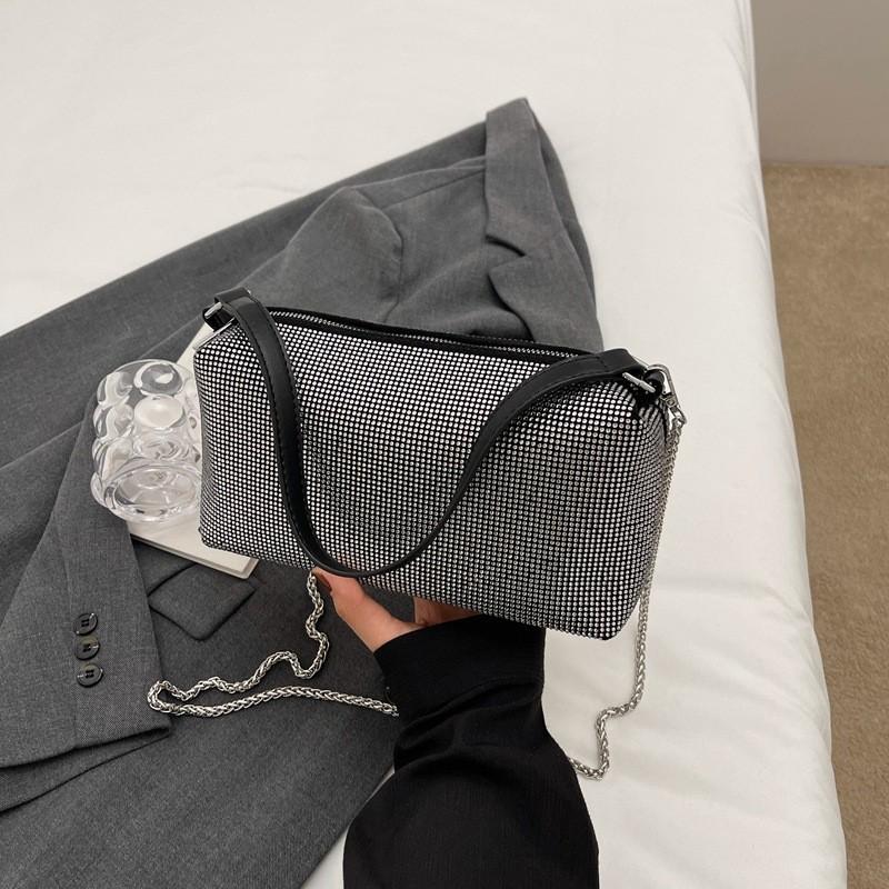 Stylish French Cross-border Trendy Shoulder Bag With Diamonds For Women